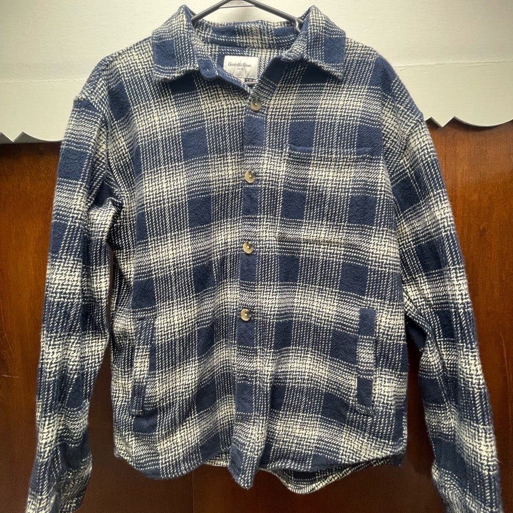 Goodfellow & Co Blue and White Plaid Shirt